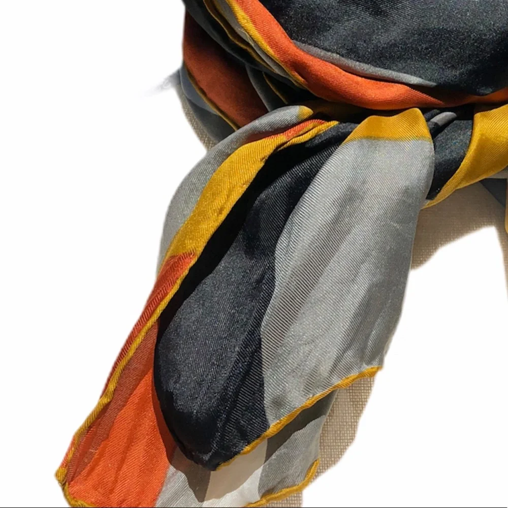 Vintage Striped Silk Blend Scarf
